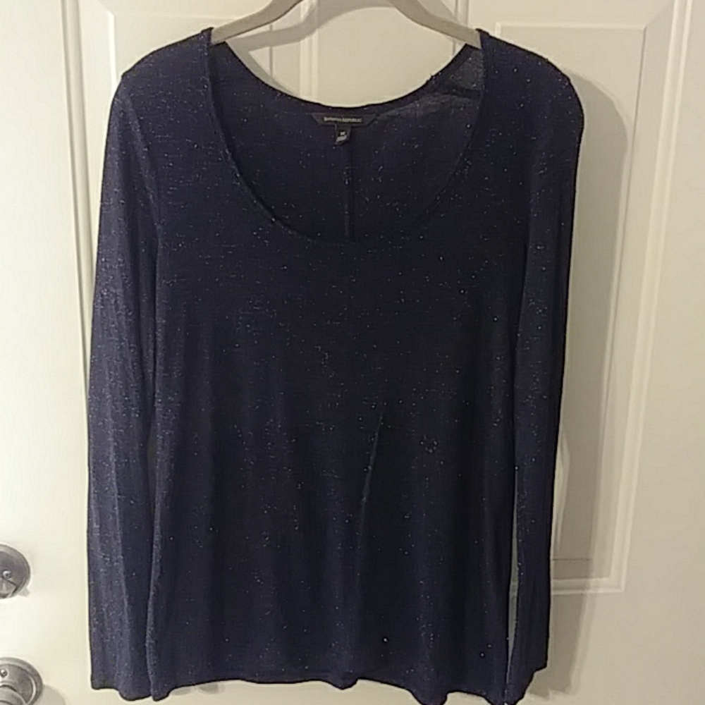 Banana Republic Long sleeve navy shimmer top